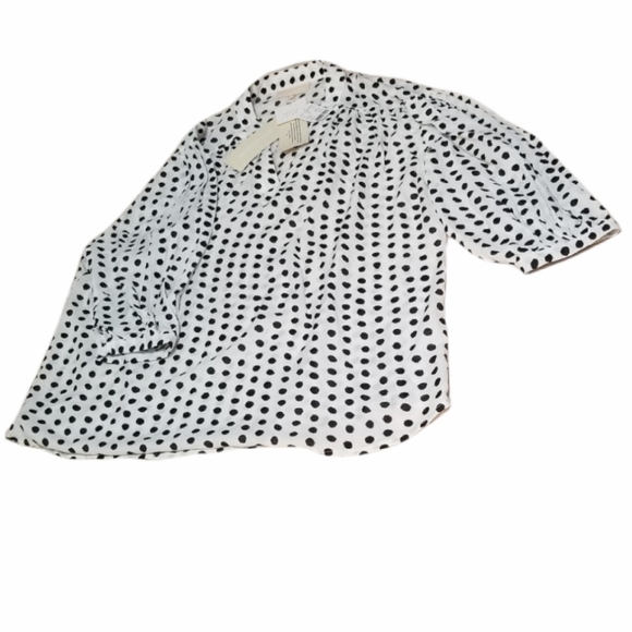 New. NWT Grand Greene ,Polka Dot Blouse, Colors: Black and white, Size XL - Picture 7 of 13